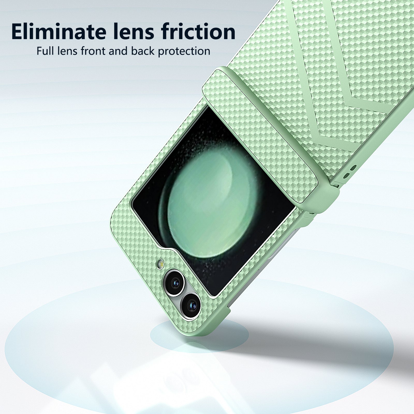 For Samsung Galaxy Z Flip6 5G Case Matte Texture PC Phone Cover with Hinge Protection - Light Green