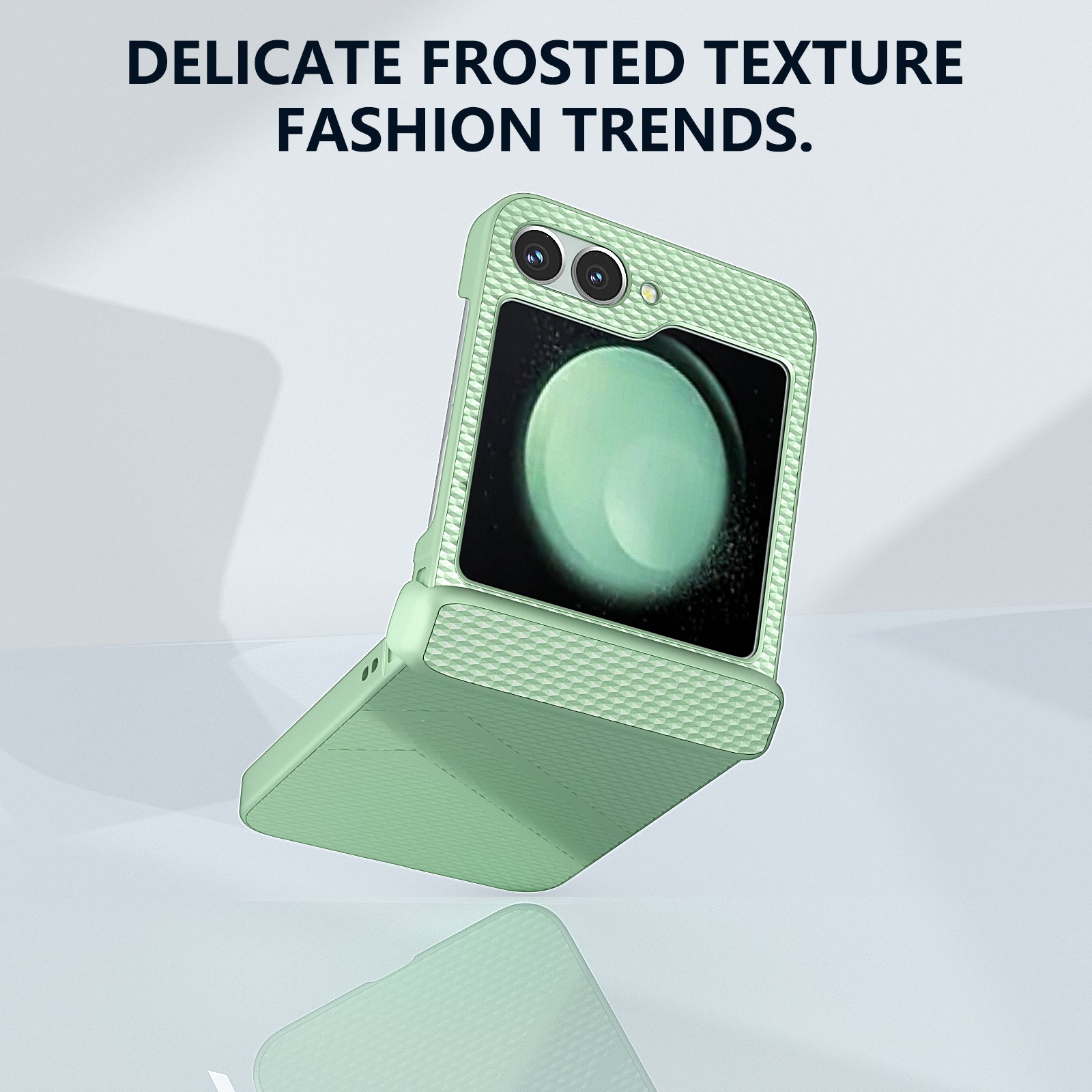For Samsung Galaxy Z Flip6 5G Case Matte Texture PC Phone Cover with Hinge Protection - Light Green