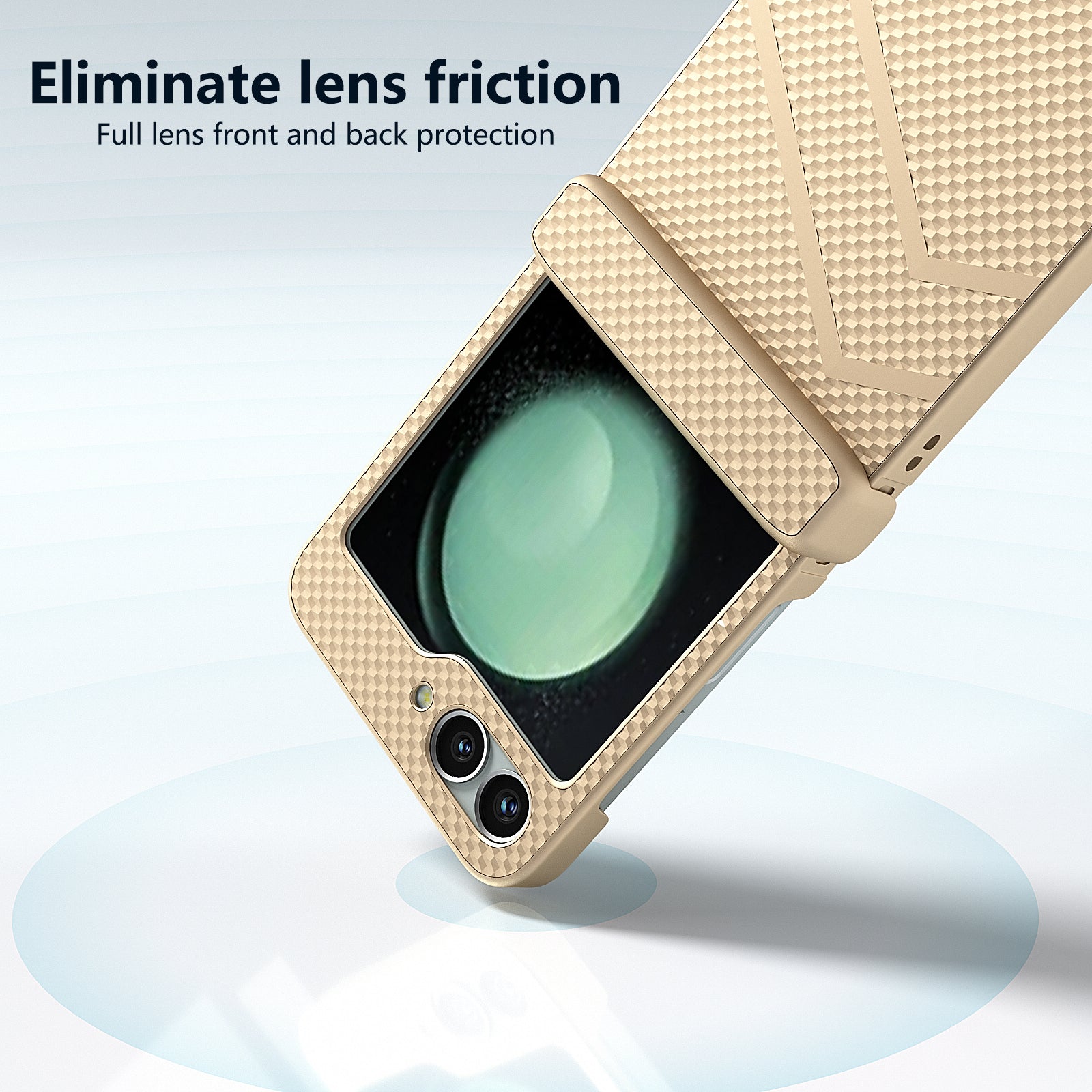 For Samsung Galaxy Z Flip6 5G Case Matte Texture PC Phone Cover with Hinge Protection - Gold