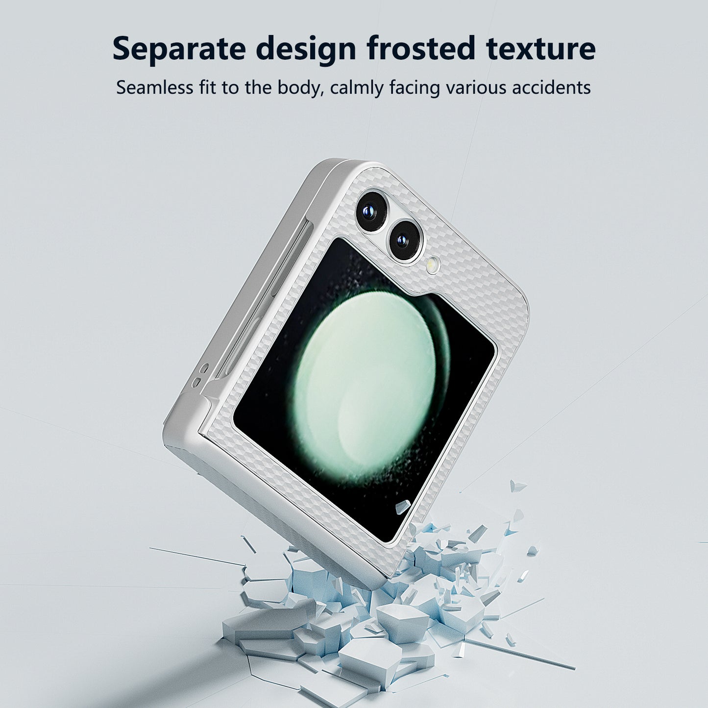 For Samsung Galaxy Z Flip6 5G Case Matte Texture PC Phone Cover with Hinge Protection - Silver