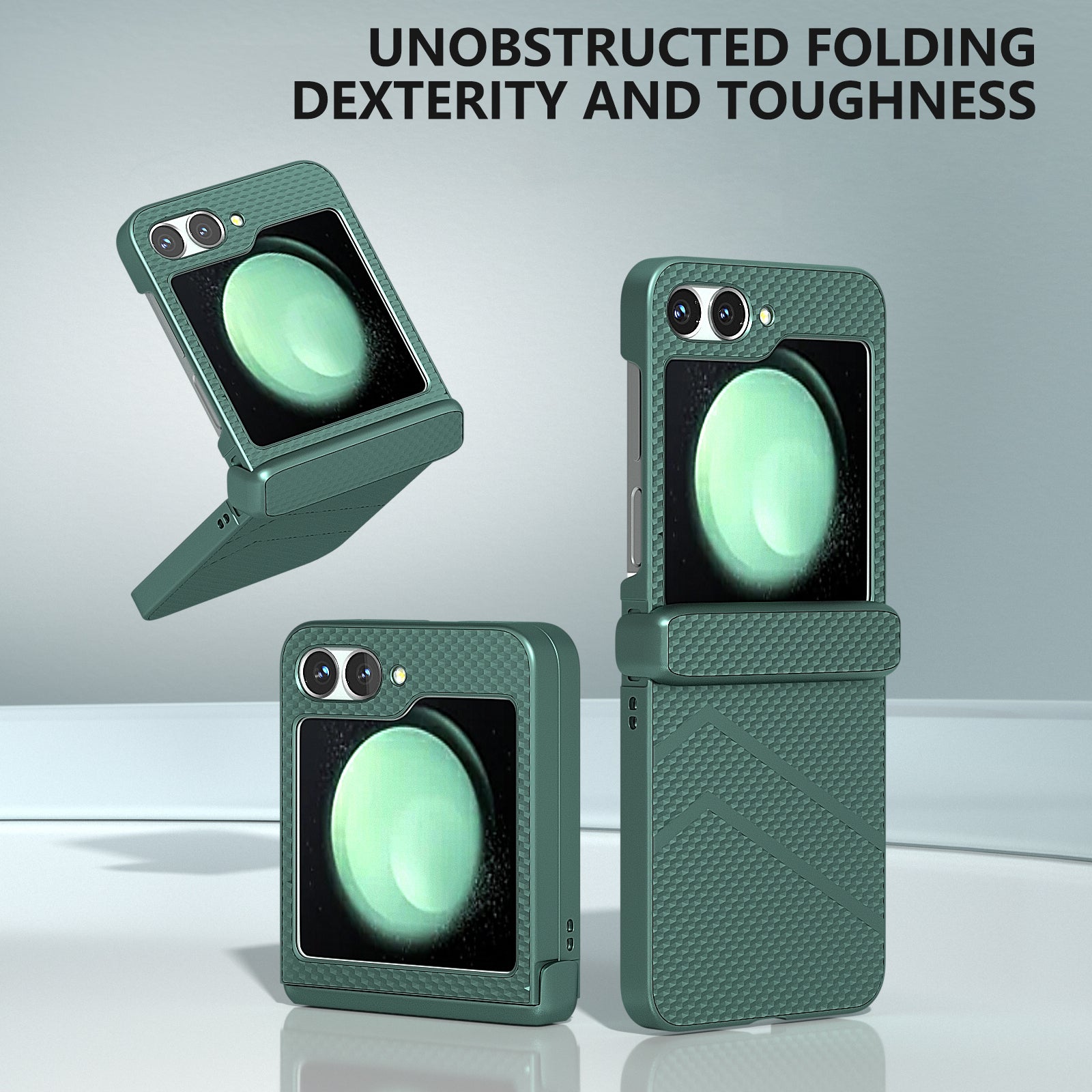 For Samsung Galaxy Z Flip6 5G Case Matte Texture PC Phone Cover with Hinge Protection - Dark Green