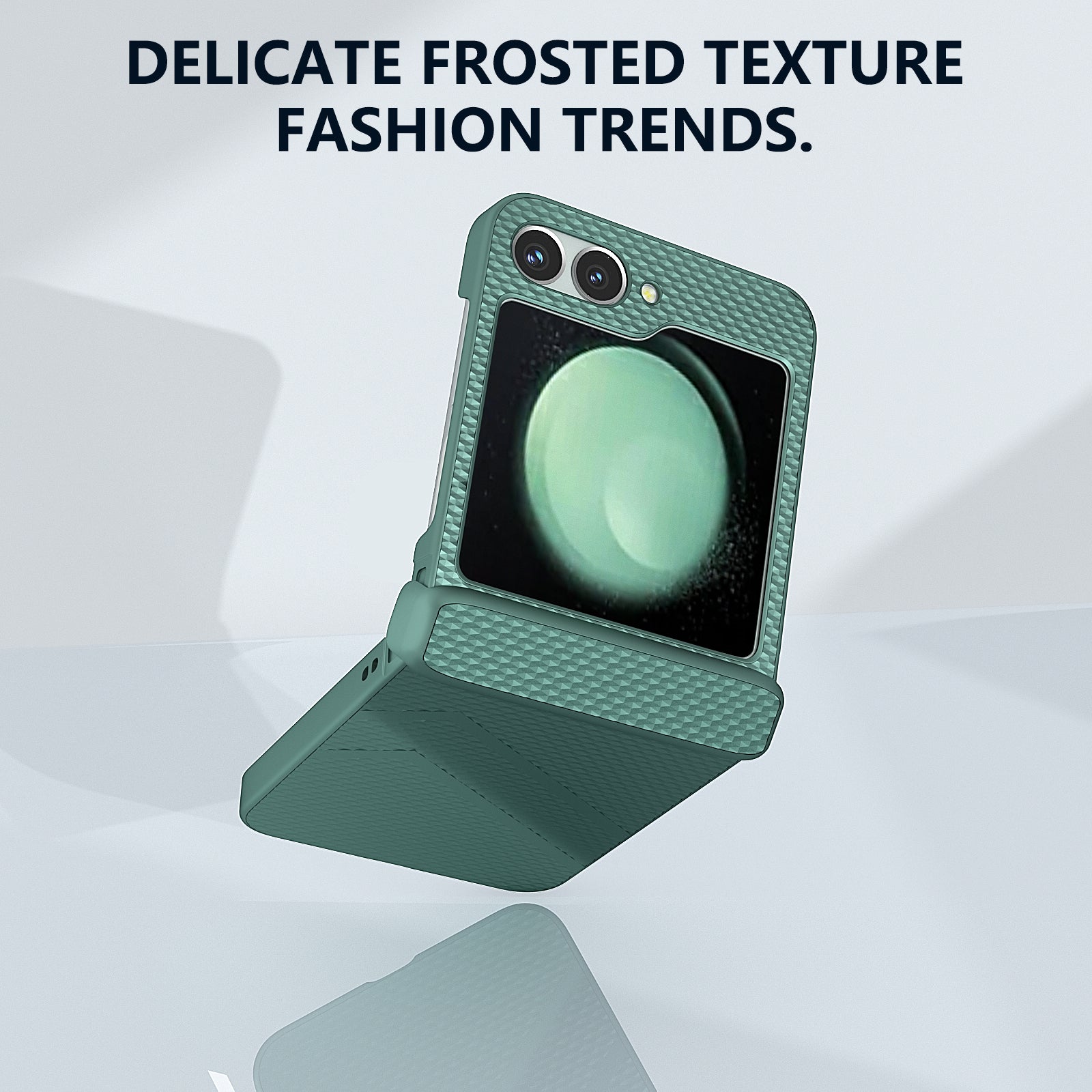 For Samsung Galaxy Z Flip6 5G Case Matte Texture PC Phone Cover with Hinge Protection - Dark Green