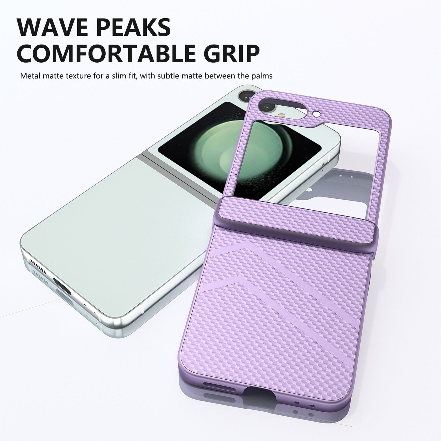 For Samsung Galaxy Z Flip6 5G Case Matte Texture PC Phone Cover with Hinge Protection - Purple
