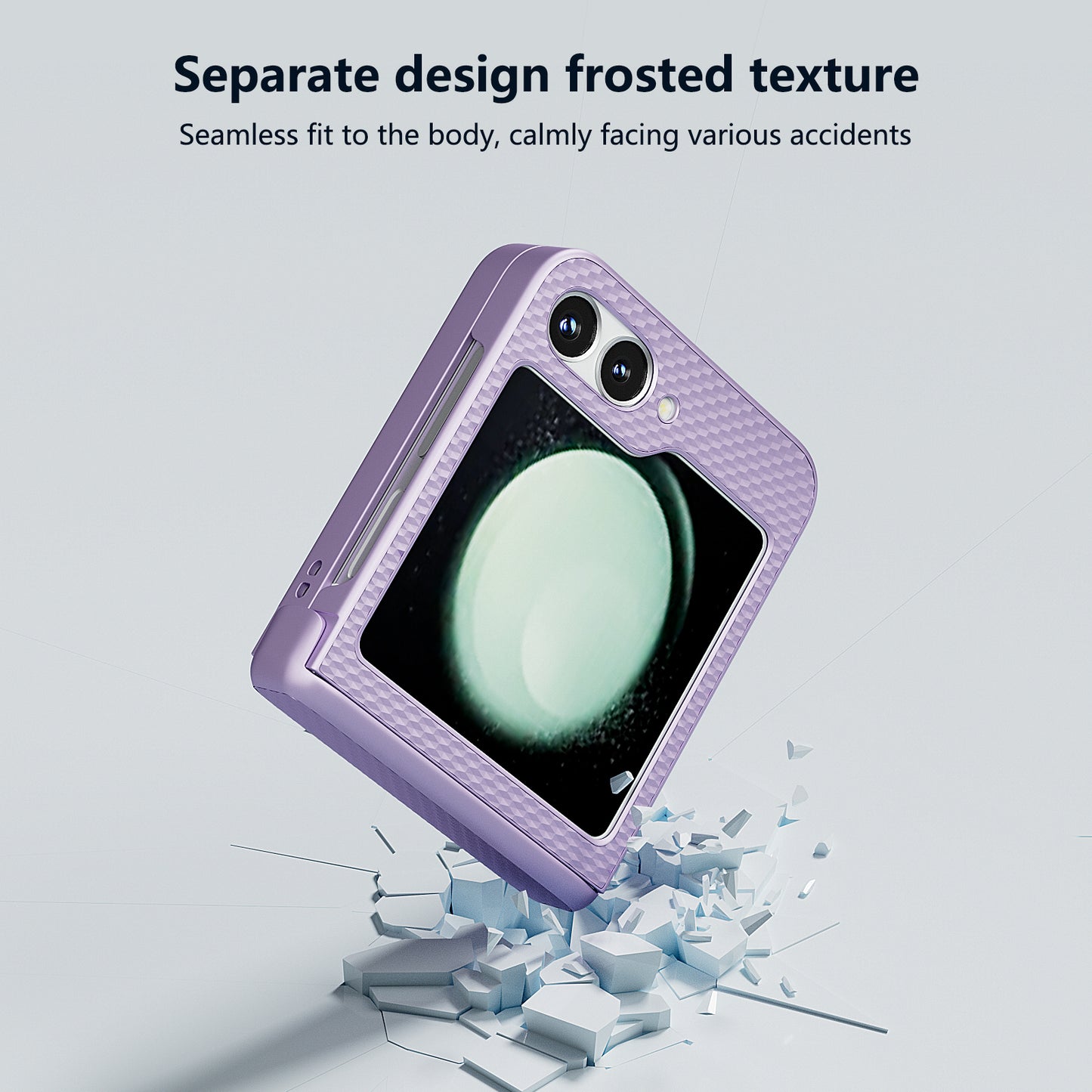 For Samsung Galaxy Z Flip6 5G Case Matte Texture PC Phone Cover with Hinge Protection - Purple