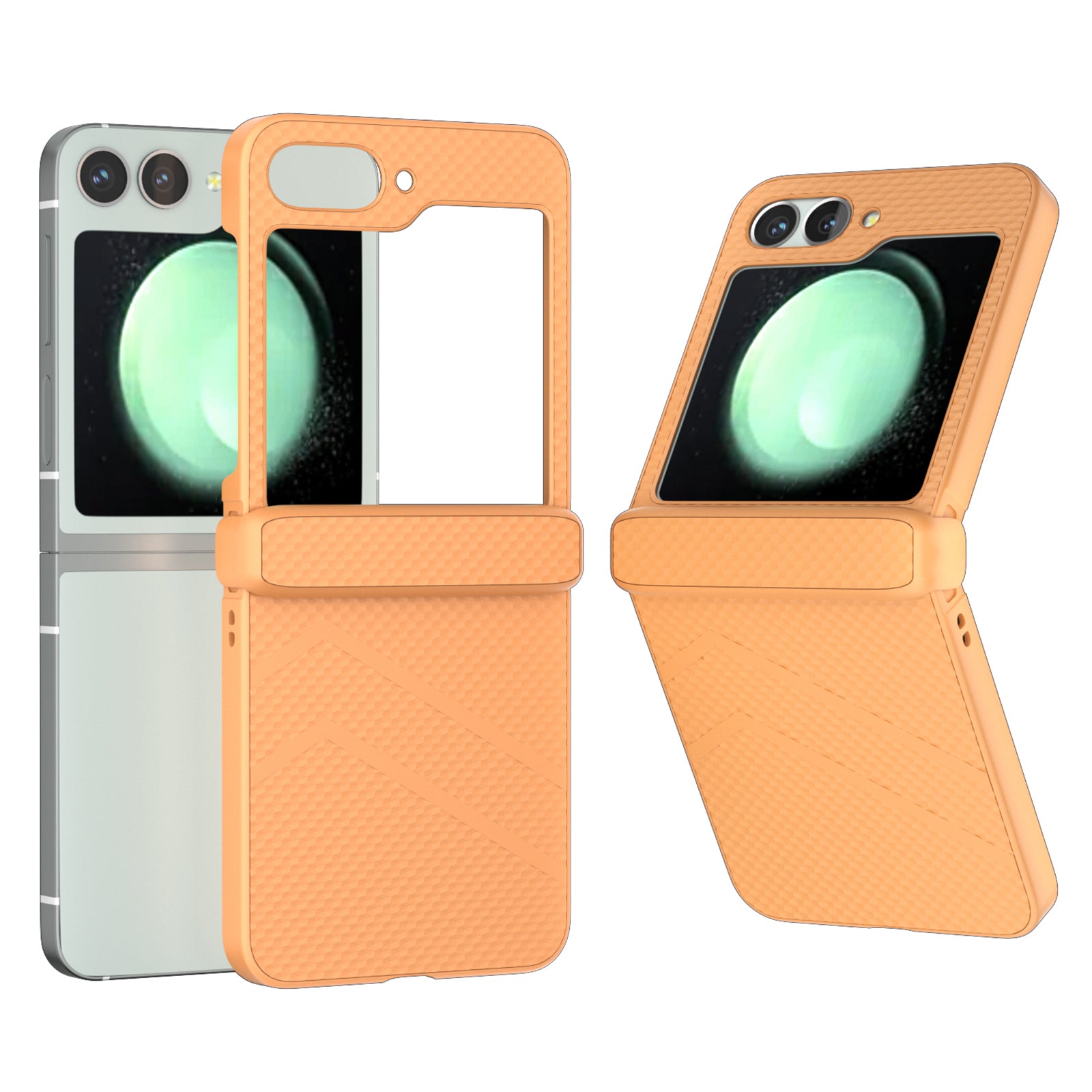 For Samsung Galaxy Z Flip6 5G Case Matte Texture PC Phone Cover with Hinge Protection - Orange