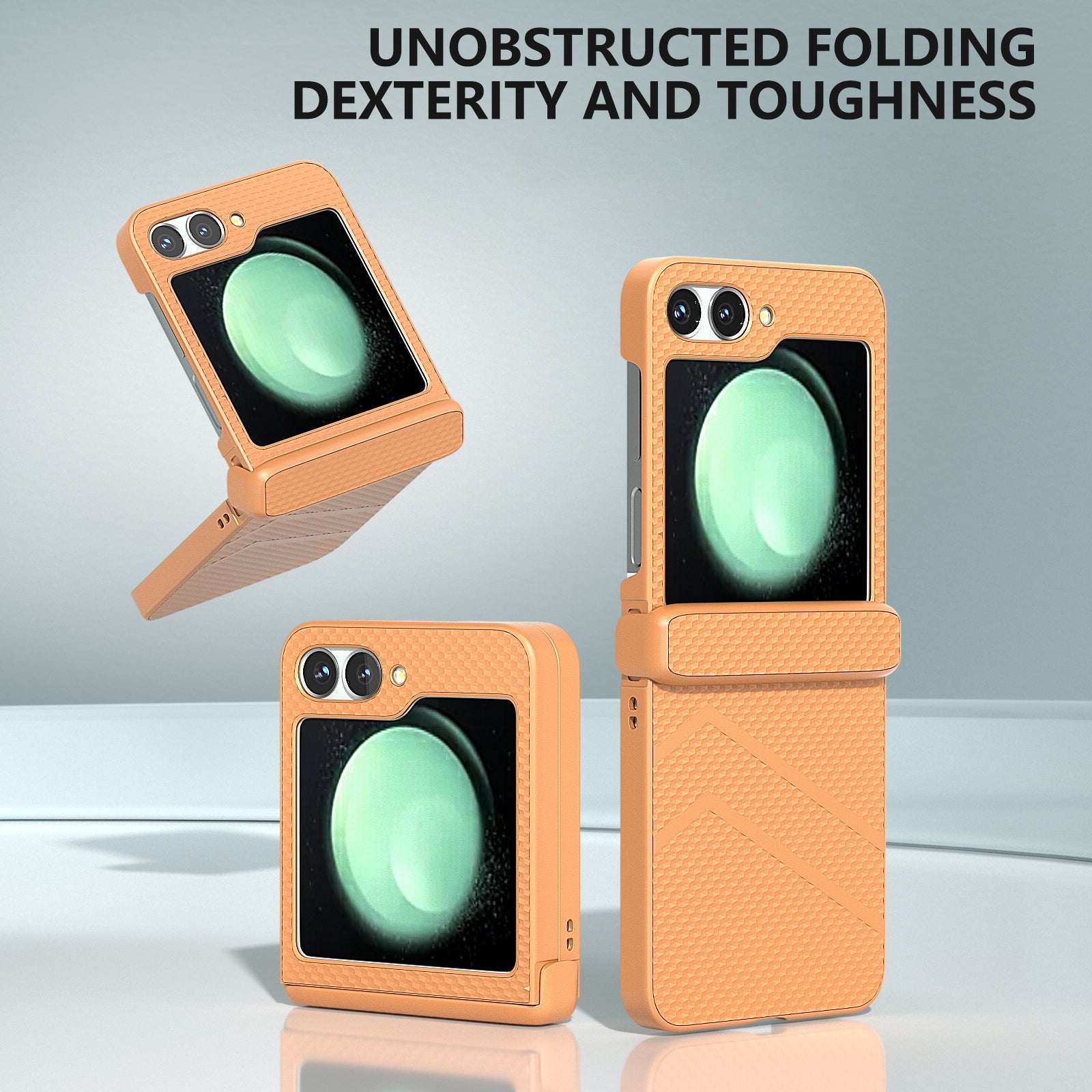 For Samsung Galaxy Z Flip6 5G Case Matte Texture PC Phone Cover with Hinge Protection - Orange