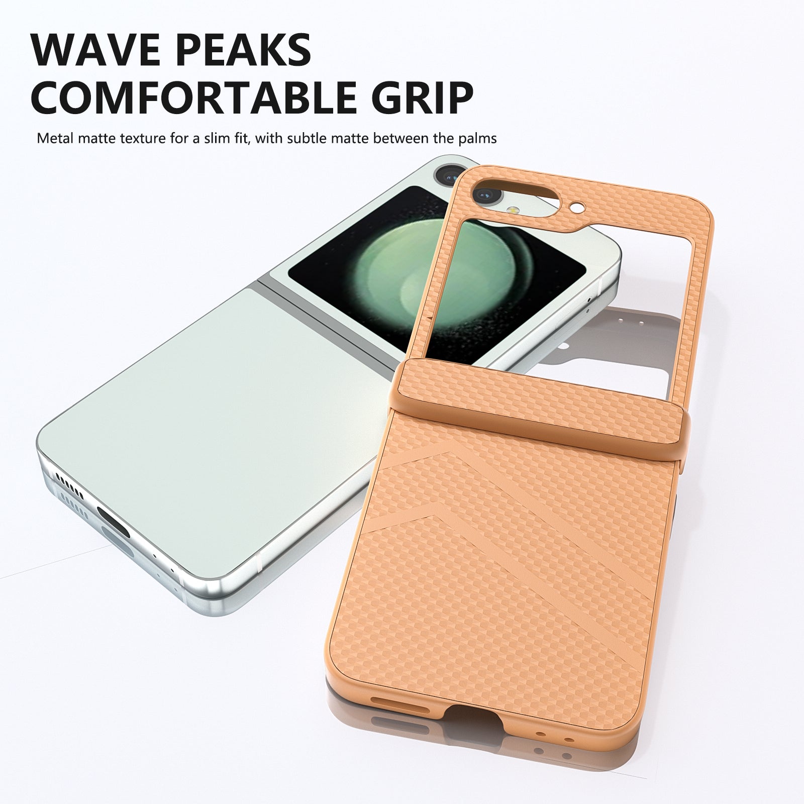 For Samsung Galaxy Z Flip6 5G Case Matte Texture PC Phone Cover with Hinge Protection - Orange