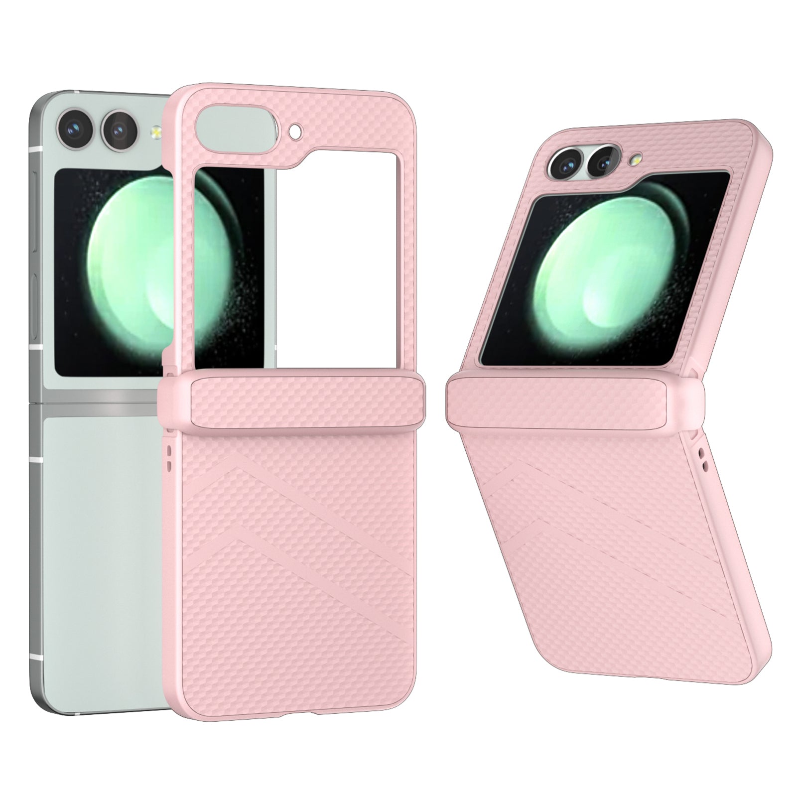 For Samsung Galaxy Z Flip6 5G Case Matte Texture PC Phone Cover with Hinge Protection - Pink