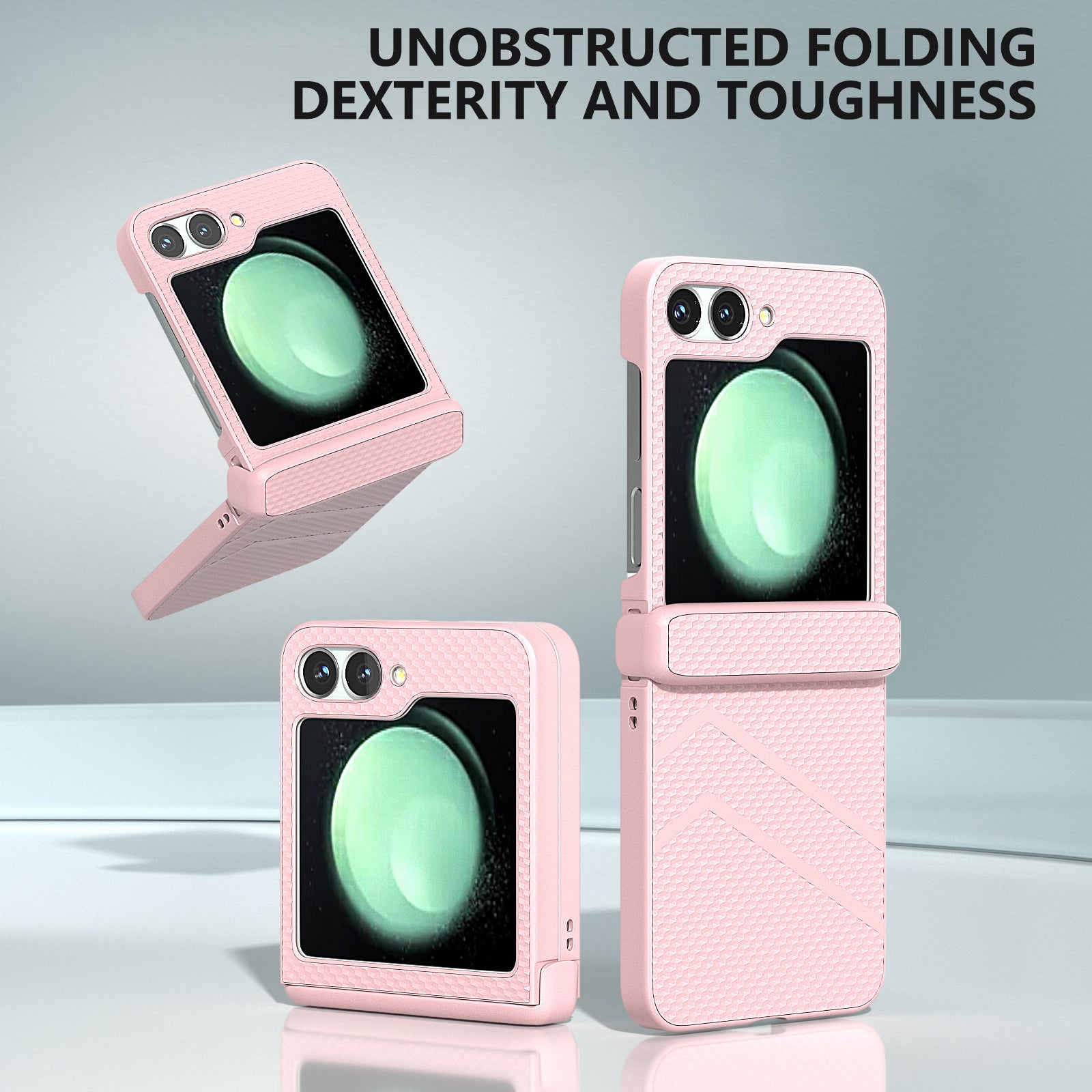 For Samsung Galaxy Z Flip6 5G Case Matte Texture PC Phone Cover with Hinge Protection - Pink