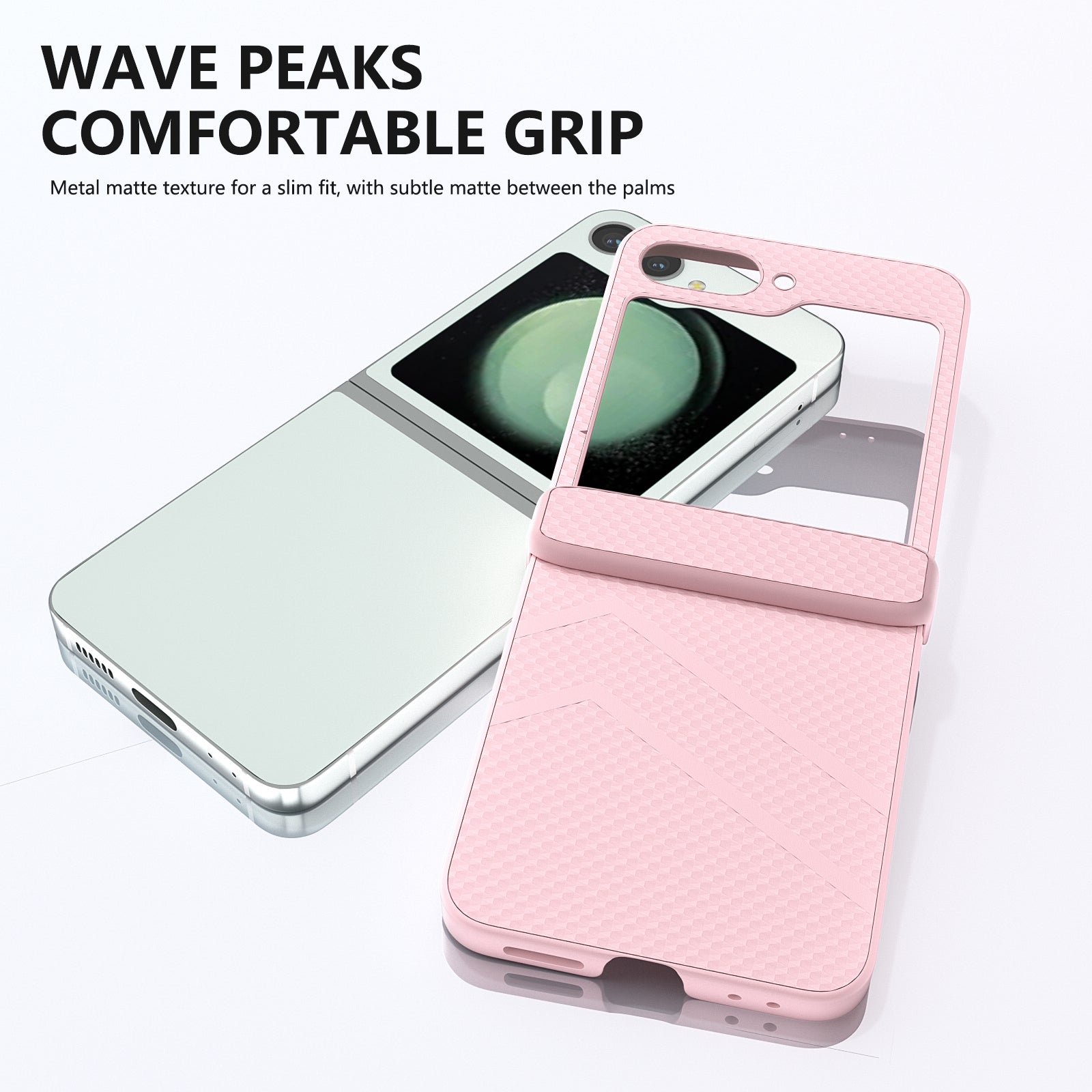 For Samsung Galaxy Z Flip6 5G Case Matte Texture PC Phone Cover with Hinge Protection - Pink