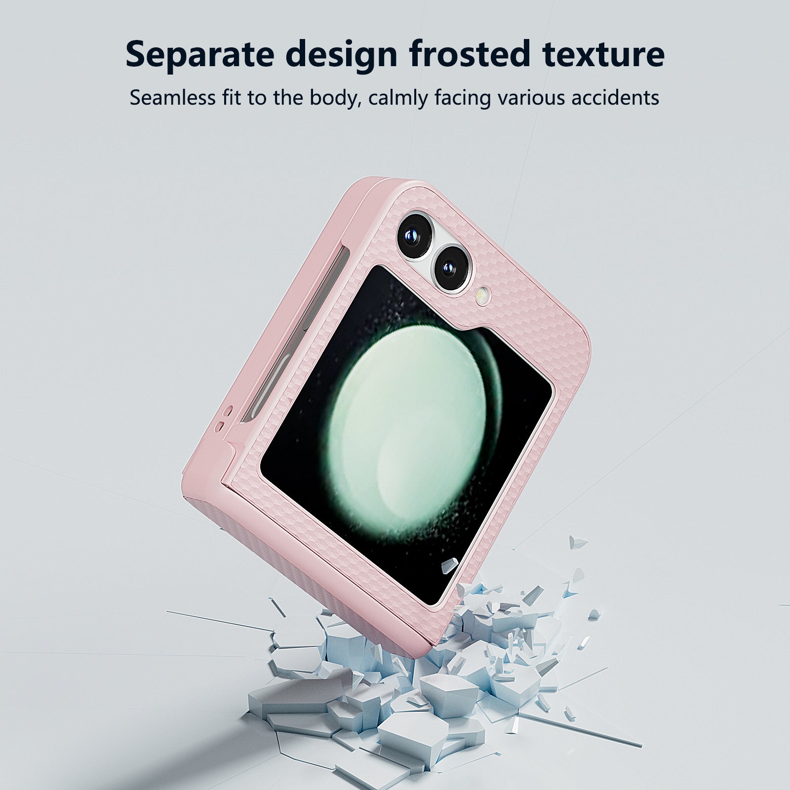 For Samsung Galaxy Z Flip6 5G Case Matte Texture PC Phone Cover with Hinge Protection - Pink