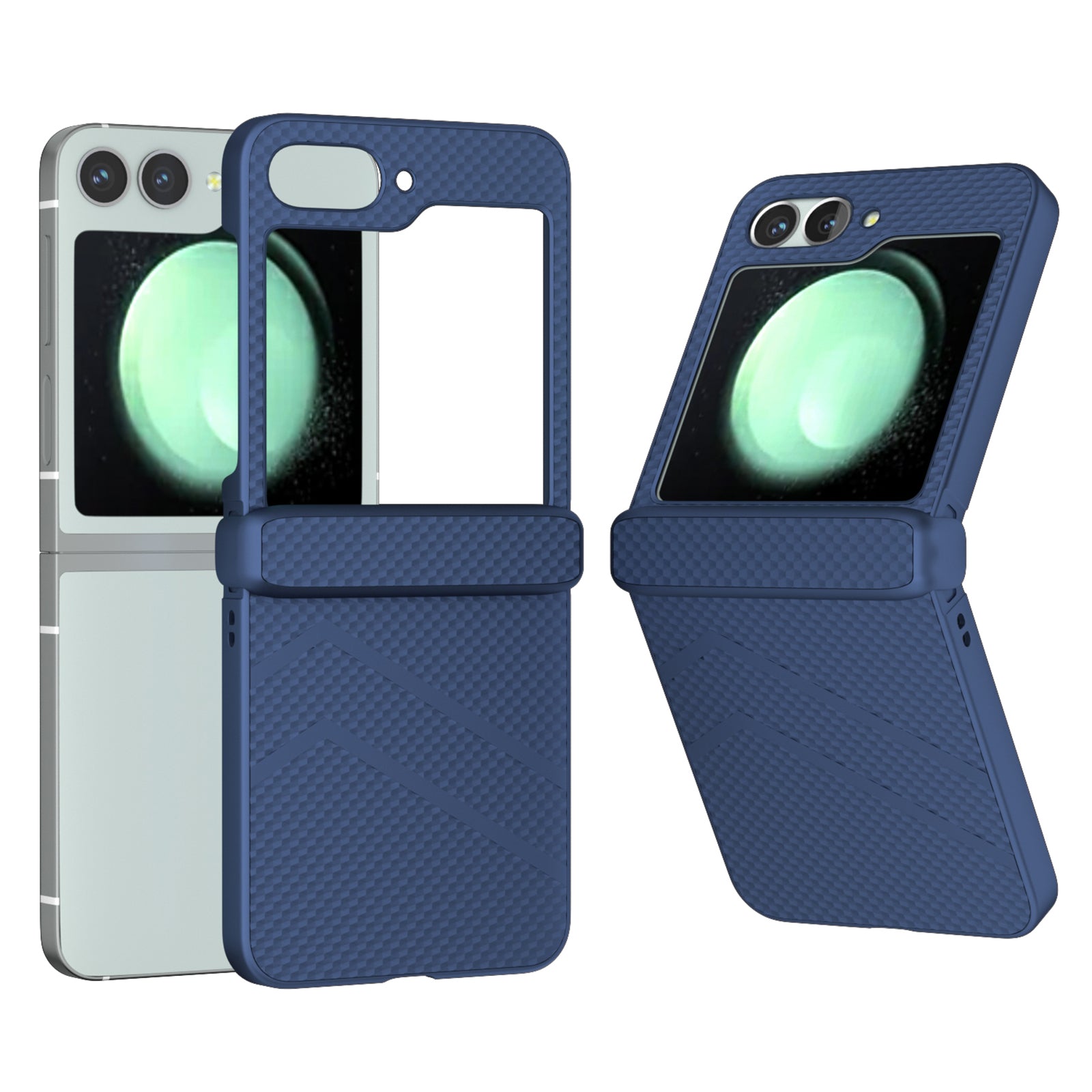 For Samsung Galaxy Z Flip6 5G Case Matte Texture PC Phone Cover with Hinge Protection - Dark Blue