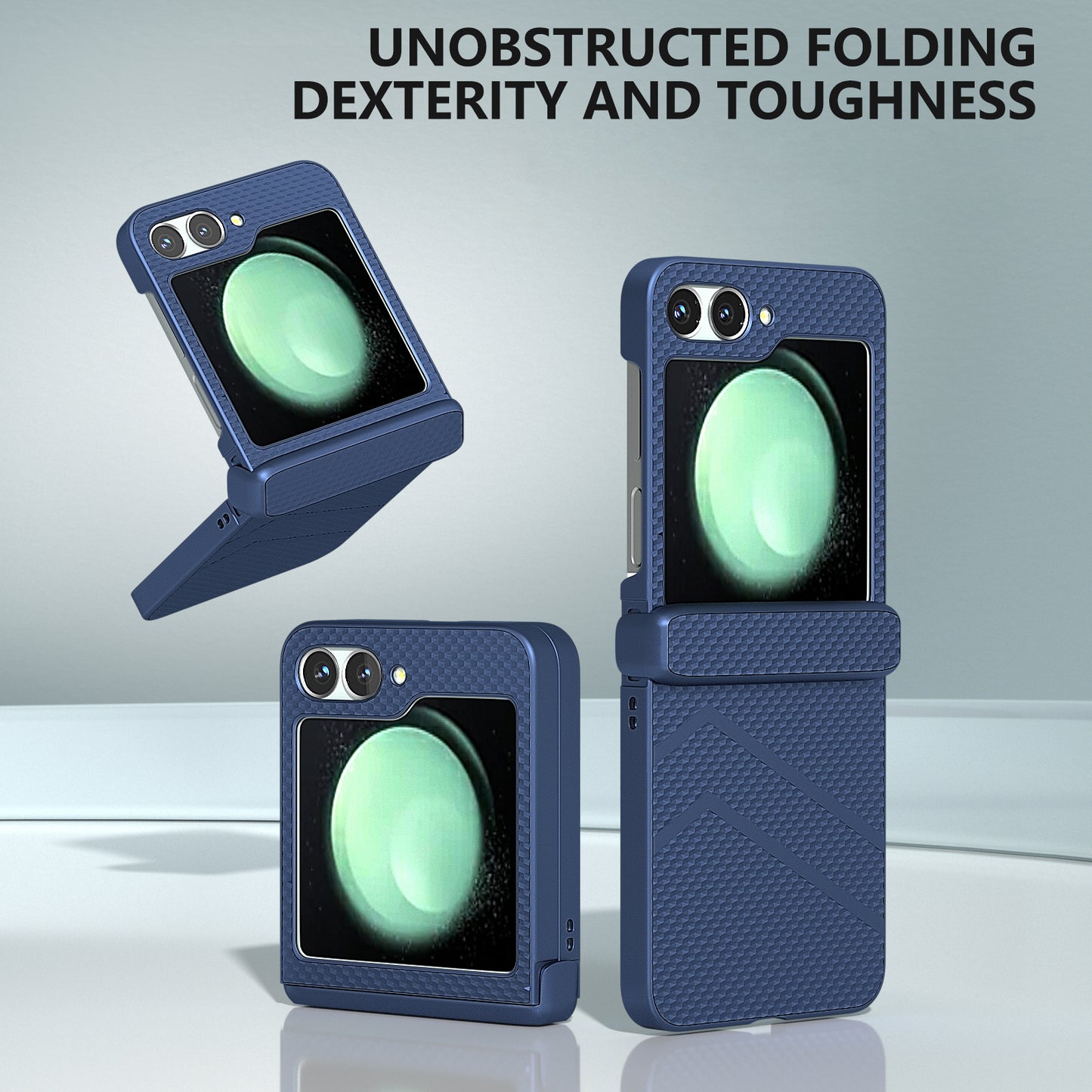 For Samsung Galaxy Z Flip6 5G Case Matte Texture PC Phone Cover with Hinge Protection - Dark Blue