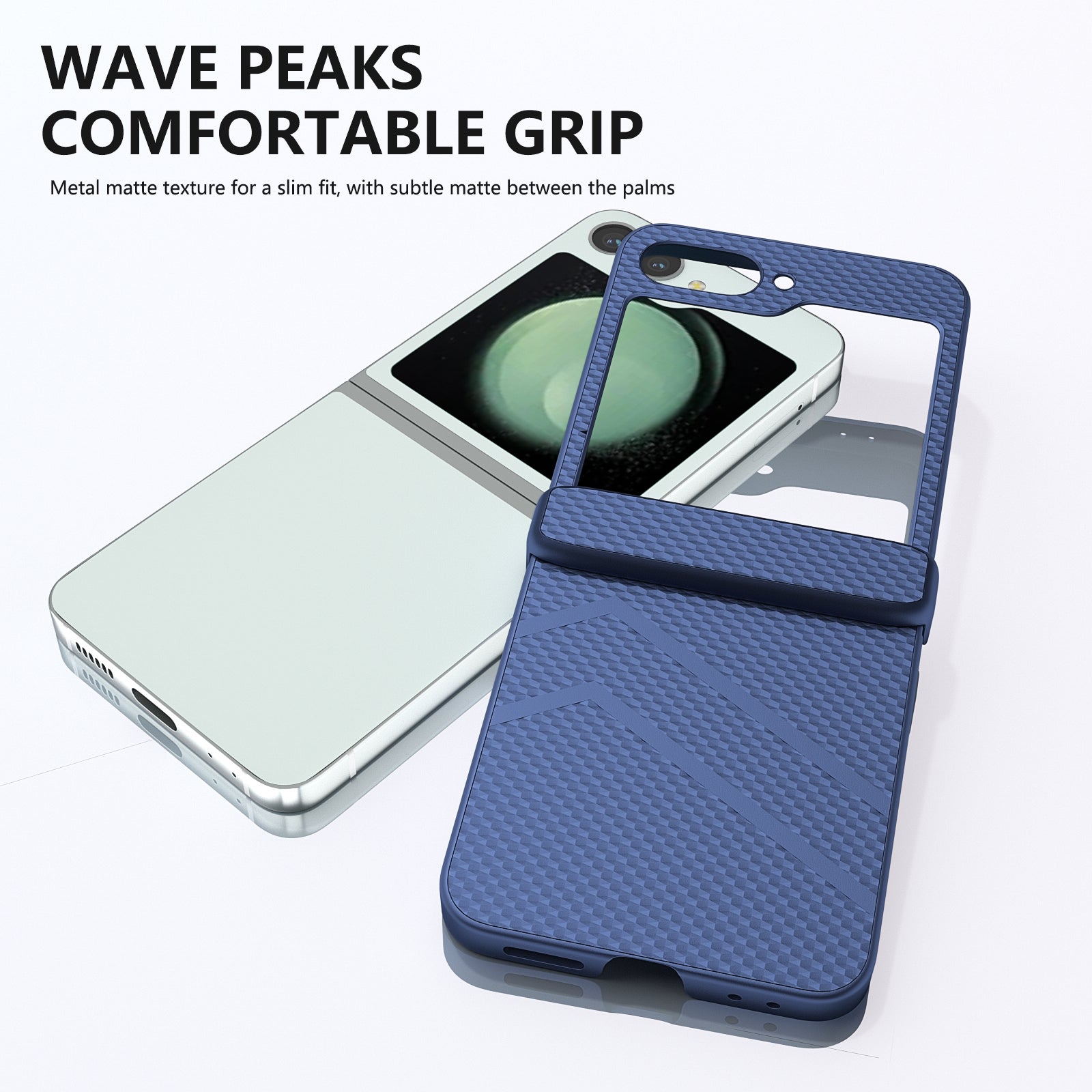 For Samsung Galaxy Z Flip6 5G Case Matte Texture PC Phone Cover with Hinge Protection - Dark Blue