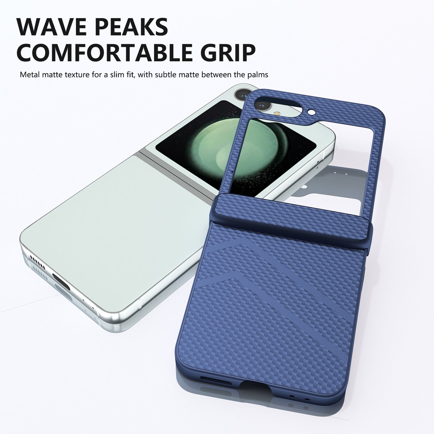 For Samsung Galaxy Z Flip6 5G Case Matte Texture PC Phone Cover with Hinge Protection - Dark Blue