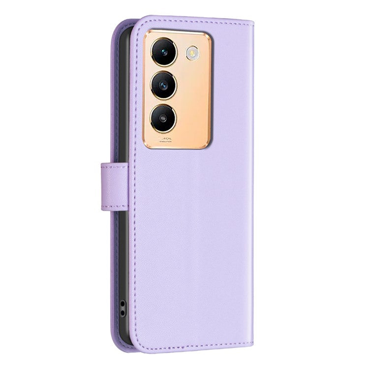 BINFEN COLOR BF17 For vivo Y200e 5G Wallet Case Magnetic Closing Card Slots Phone Cover - Purple