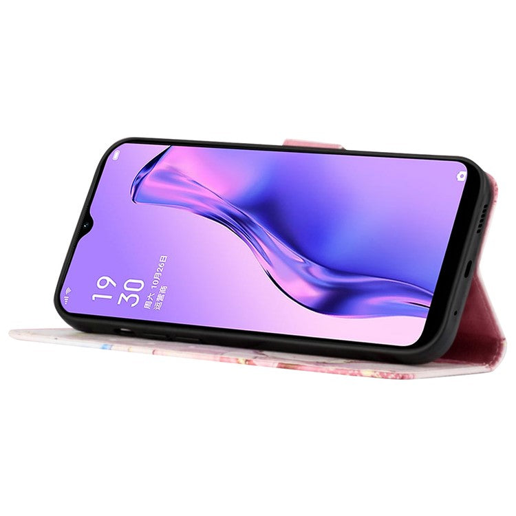 YB Pattern Printing Leather Series-5 For Oppo A79 5G / A2 5G Case Card Slots Wallet Leather Phone Cover - Rose Gold LS005