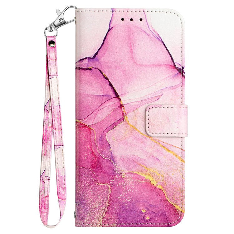 YB Pattern Printing Leather Series-5 For Oppo A79 5G / A2 5G Case Card Slots Wallet Leather Phone Cover - Pink+Purple+Gold LS001