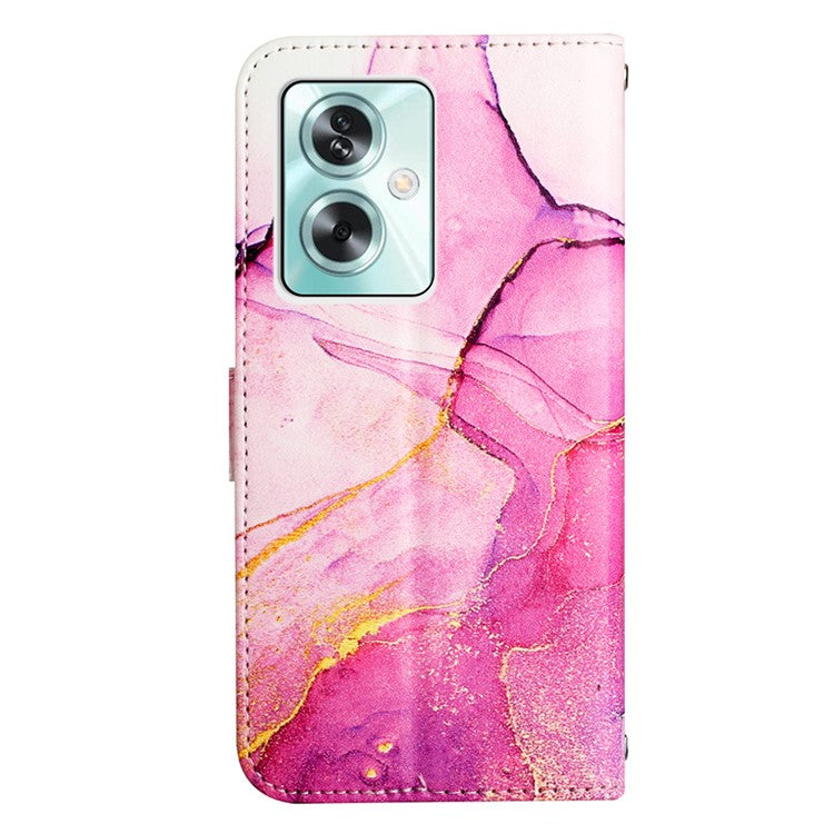 YB Pattern Printing Leather Series-5 For Oppo A79 5G / A2 5G Case Card Slots Wallet Leather Phone Cover - Pink+Purple+Gold LS001