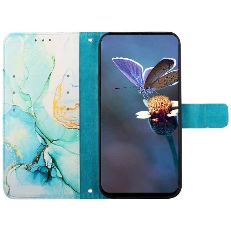 YB Pattern Printing Leather Series-6 For Oppo A79 5G / A2 5G Case Crossbody Leather Wallet Cover - Green LS003