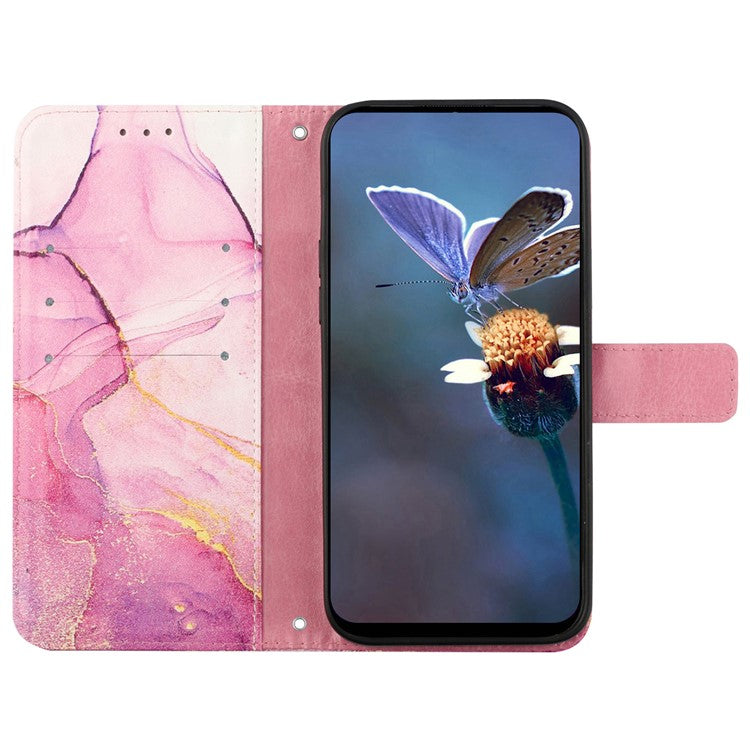 YB Pattern Printing Leather Series-6 For Oppo A79 5G / A2 5G Case Crossbody Leather Wallet Cover - Pink / Purple / Gold LS001