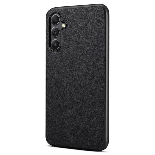 For Samsung Galaxy A34 5G Cell Phone Cases Calf Texture Leather+PC+TPU Slim-Fit Cover - Black