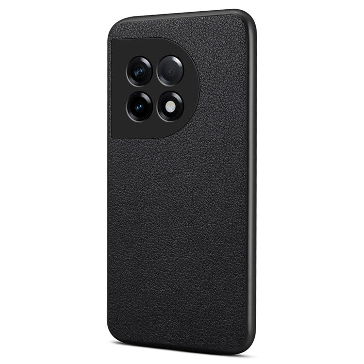 For OnePlus Ace 2 5G / 11R 5G Case PC+TPU+PU Leather Ultra-thin Phone Cover - Black