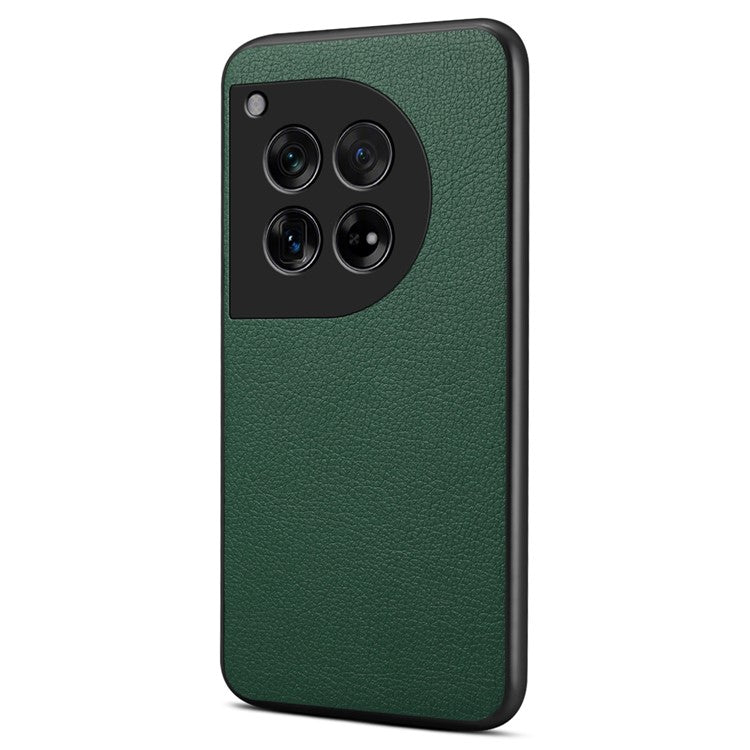 Leather Case for OnePlus 12 5G Shell Scratch-proof Calf Texture Back Cover - Green