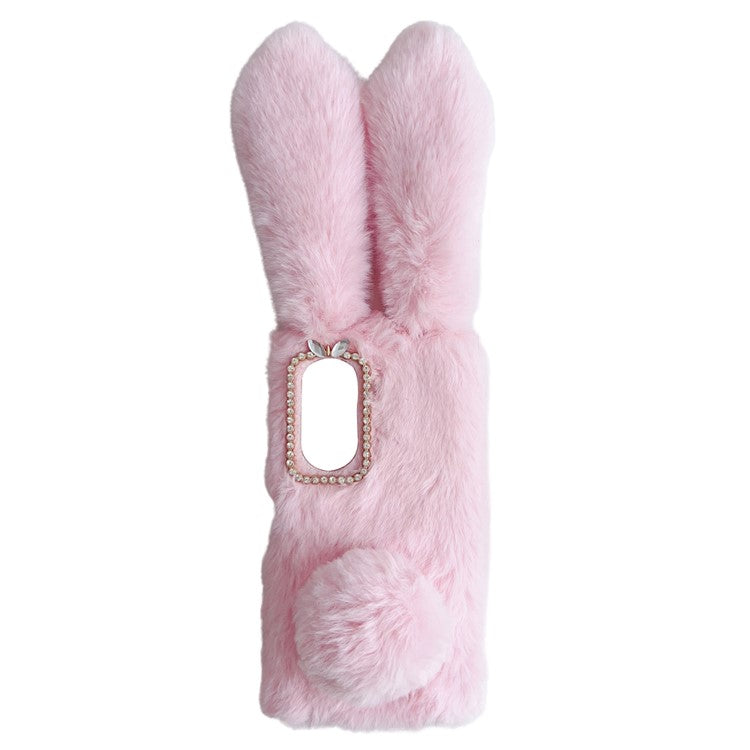 For Asus Zenfone 9 5G Phone Case Bunny Ears Furry Hairball Soft TPU Cover - Pink