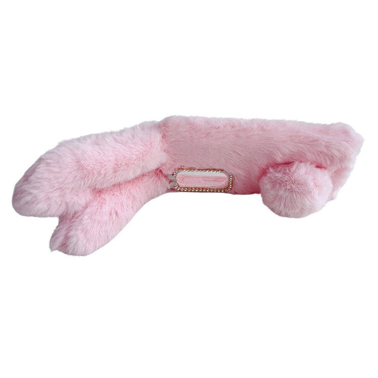For Asus Zenfone 9 5G Phone Case Bunny Ears Furry Hairball Soft TPU Cover - Pink