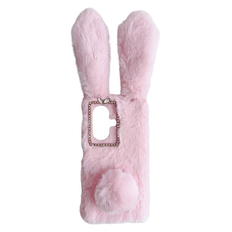 For OnePlus Nord CE3 5G Case Flexible TPU Bunny Ears Furry Hairball Phone Cover - Pink