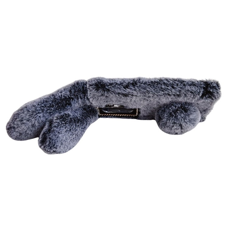 For OnePlus Nord CE3 5G Case Flexible TPU Bunny Ears Furry Hairball Phone Cover - Dark Grey