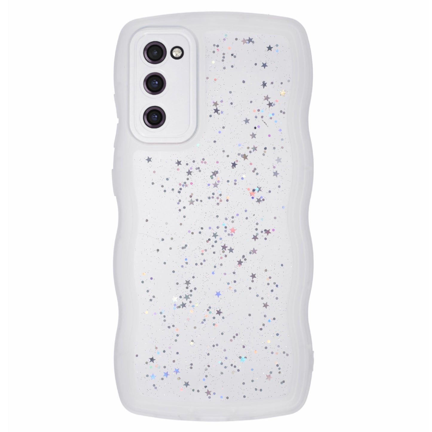JTW Series for Samsung Galaxy S20 FE / S20 FE 5G / S20 FE 2022 / S20 Lite Case Glitter Stars TPU Cover - Transparent White