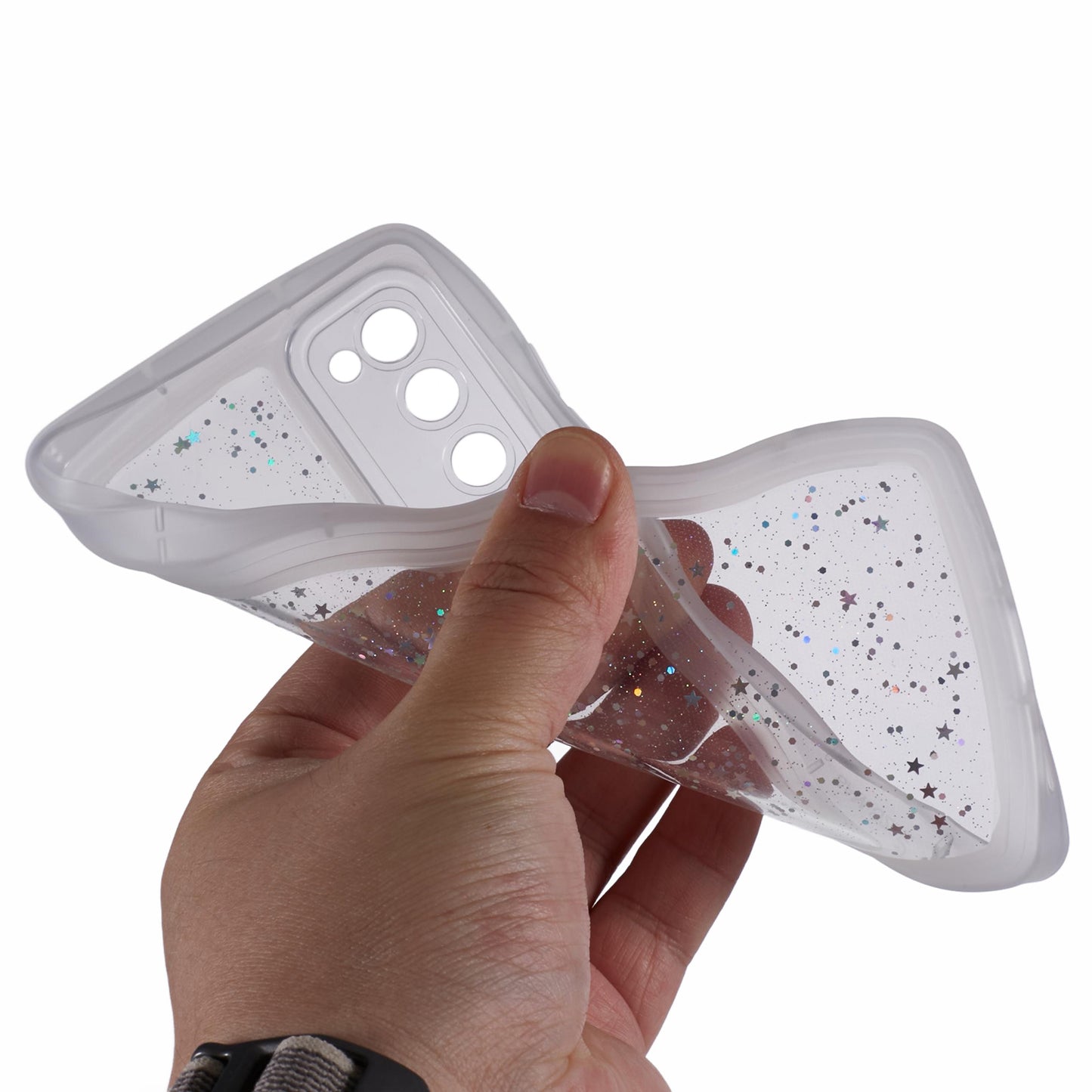JTW Series for Samsung Galaxy S20 FE / S20 FE 5G / S20 FE 2022 / S20 Lite Case Glitter Stars TPU Cover - Transparent White