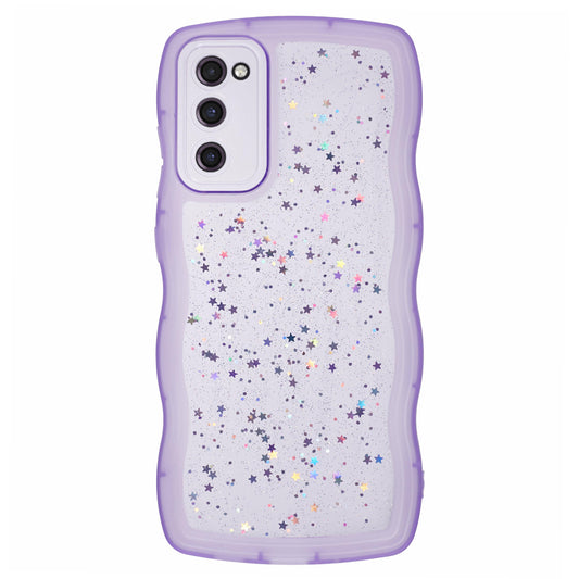JTW Series for Samsung Galaxy S20 FE / S20 FE 5G / S20 FE 2022 / S20 Lite Case Glitter Stars TPU Cover - Transparent Purple