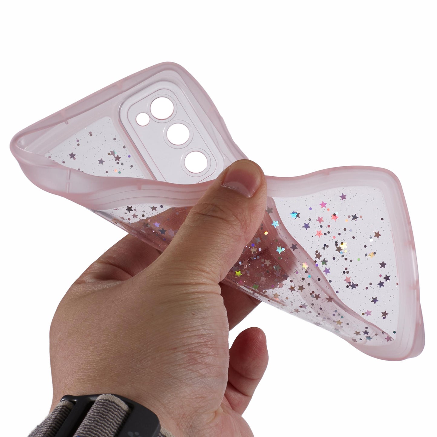 JTW Series for Samsung Galaxy S20 FE / S20 FE 5G / S20 FE 2022 / S20 Lite Case Glitter Stars TPU Cover - Transparent Pink