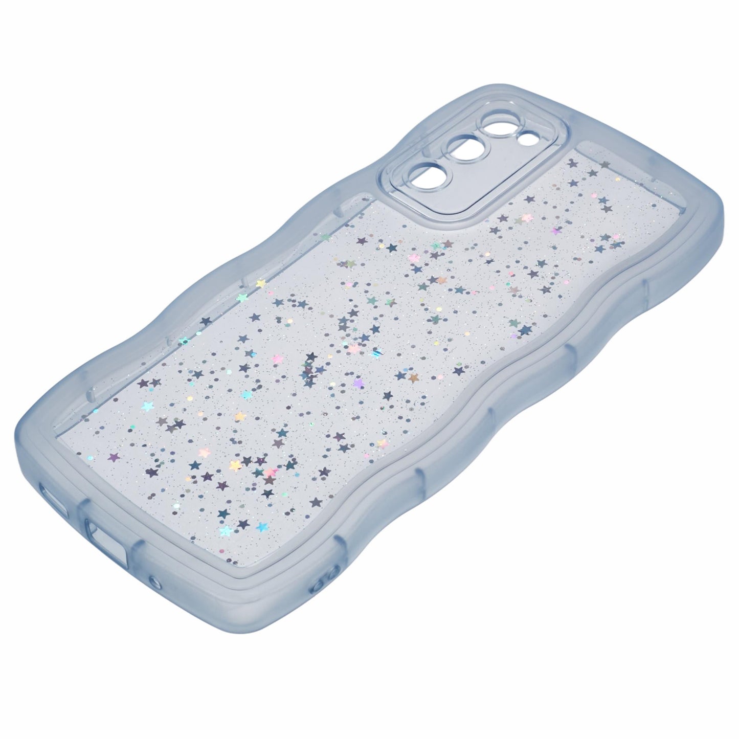 JTW Series for Samsung Galaxy S20 FE / S20 FE 5G / S20 FE 2022 / S20 Lite Case Glitter Stars TPU Cover - Transparent Blue