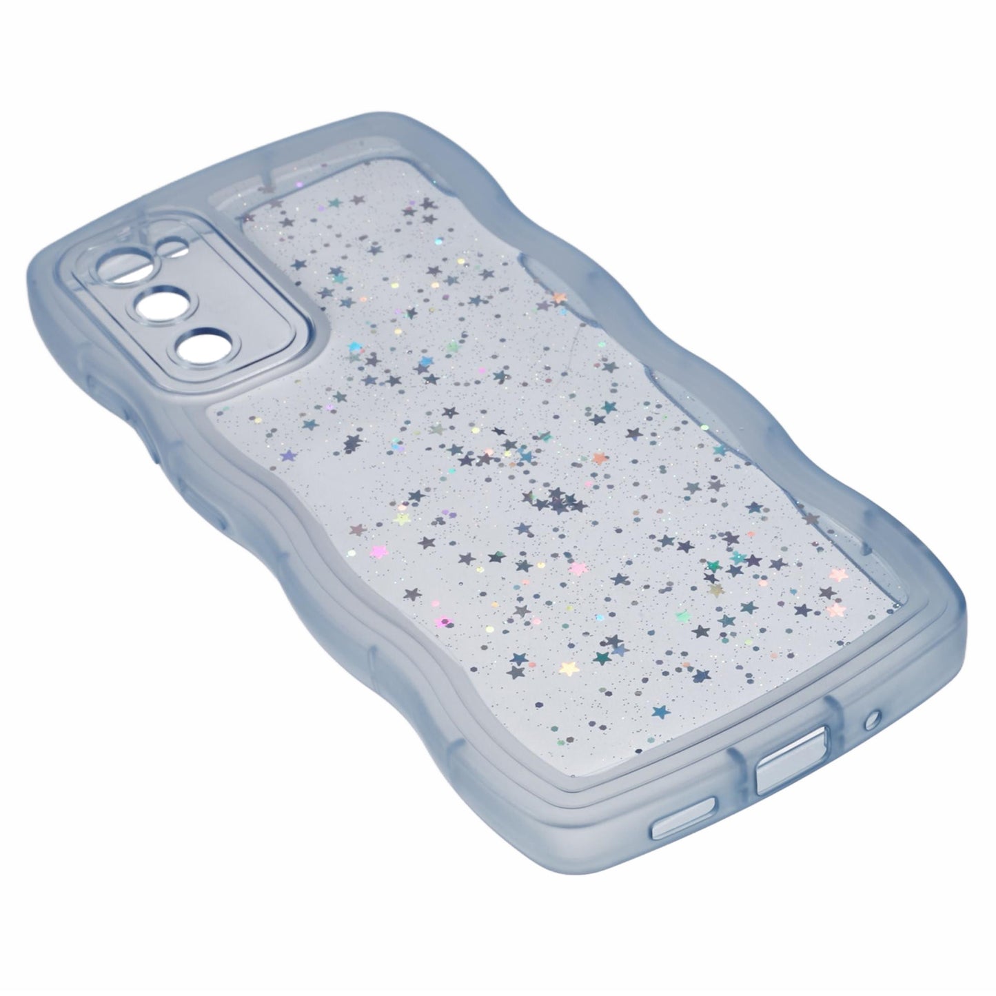 JTW Series for Samsung Galaxy S20 FE / S20 FE 5G / S20 FE 2022 / S20 Lite Case Glitter Stars TPU Cover - Transparent Blue