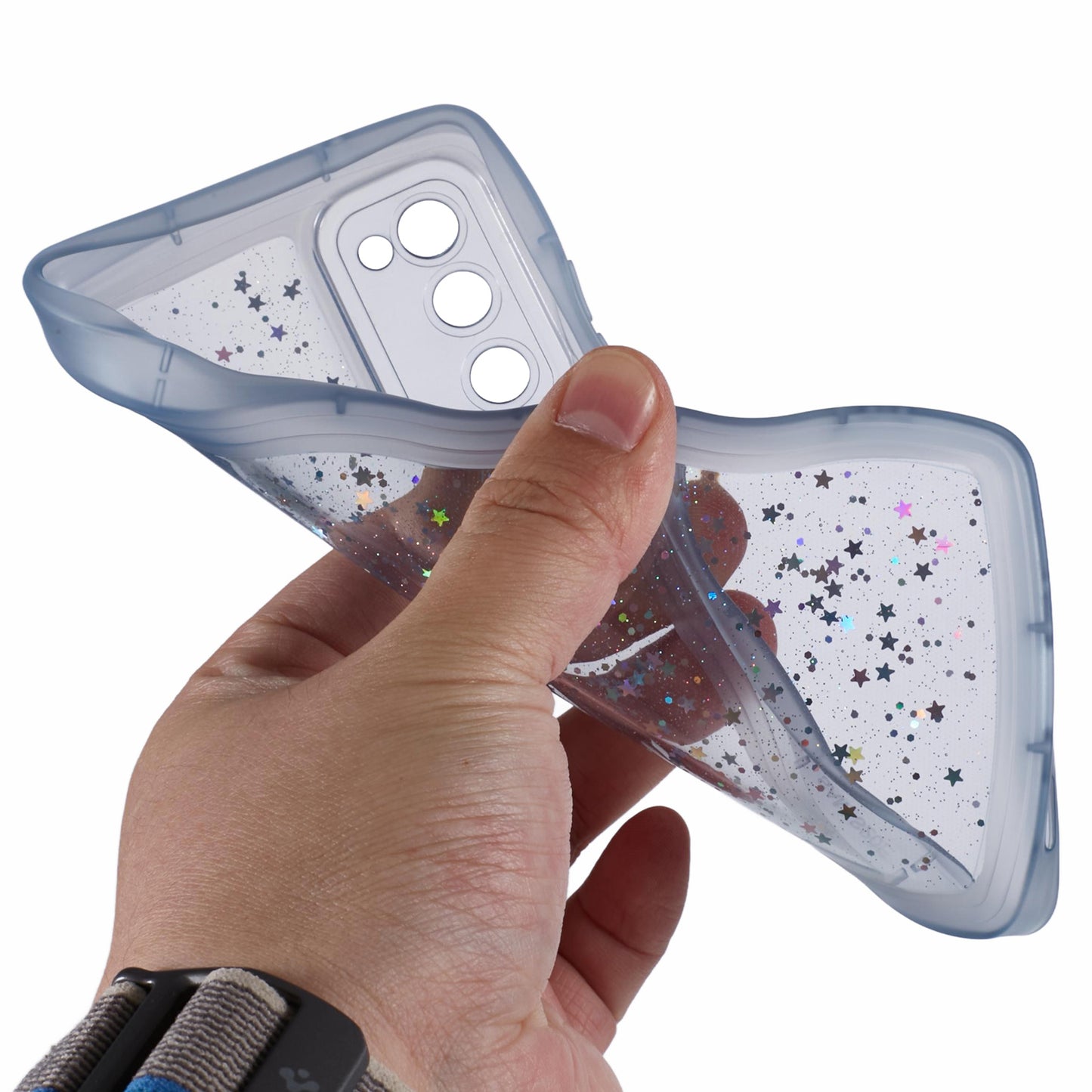JTW Series for Samsung Galaxy S20 FE / S20 FE 5G / S20 FE 2022 / S20 Lite Case Glitter Stars TPU Cover - Transparent Blue