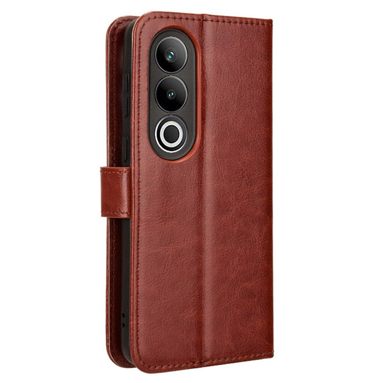 For OnePlus Ace 3V 5G Case Crazy Horse Texture Leather Folio Phone Cover - Brown