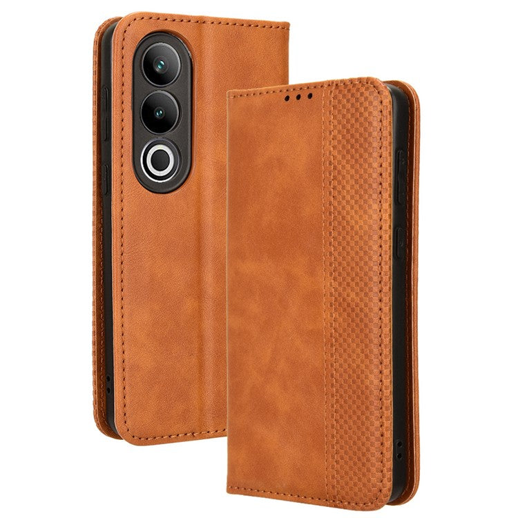 For OnePlus Ace 3V 5G Wallet Case Retro Leather Magnetic Closing Phone Cover - Brown