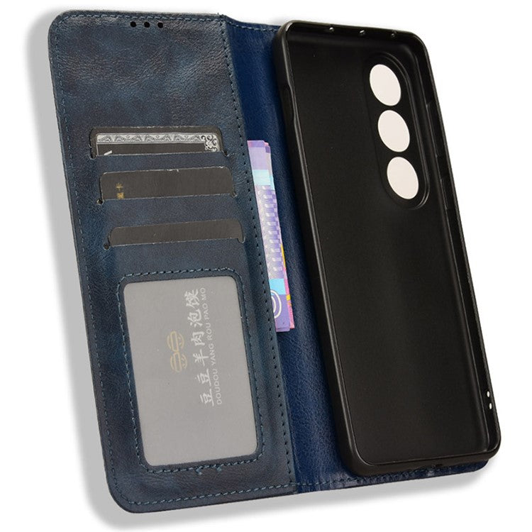 For OnePlus Ace 3V 5G Wallet Case Retro Leather Magnetic Closing Phone Cover - Blue
