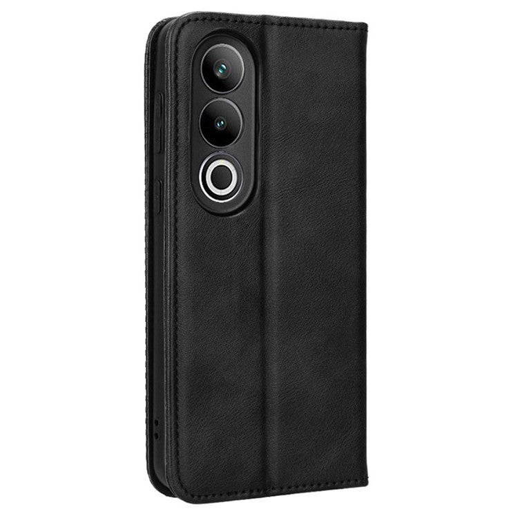 For OnePlus Ace 3V 5G Wallet Case Retro Leather Magnetic Closing Phone Cover - Black