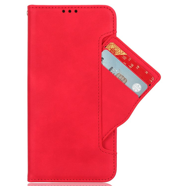 For OnePlus Ace 3V 5G Case Multiple Card Slots Magnetic Closure Leather Phone Cover - Red