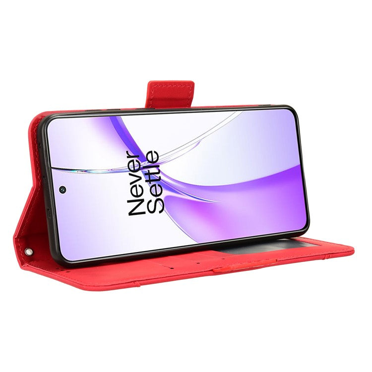 For OnePlus Ace 3V 5G Case Multiple Card Slots Magnetic Closure Leather Phone Cover - Red
