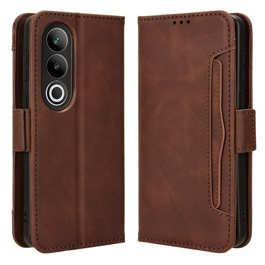For OnePlus Ace 3V 5G Case Multiple Card Slots Magnetic Closure Leather Phone Cover - Brown