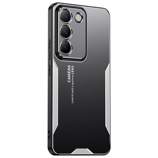 For vivo Y100 5G (Indonesia) Case Aluminum Alloy+TPU+PC Anti-drop Cell Phone Cover - Silver