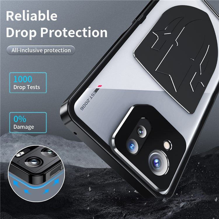 For Asus ROG Phone 8 5G / Phone 8 Pro 5G Case Graphene Heat Dissipation Phone Shell with Metal Lens Cover - Black