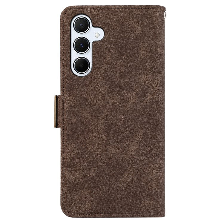 ABEEL Phone Cover for Samsung Galaxy S25 / S24 Wallet PU Leather RFID Blocking Flip Phone Stand Shell - Brown