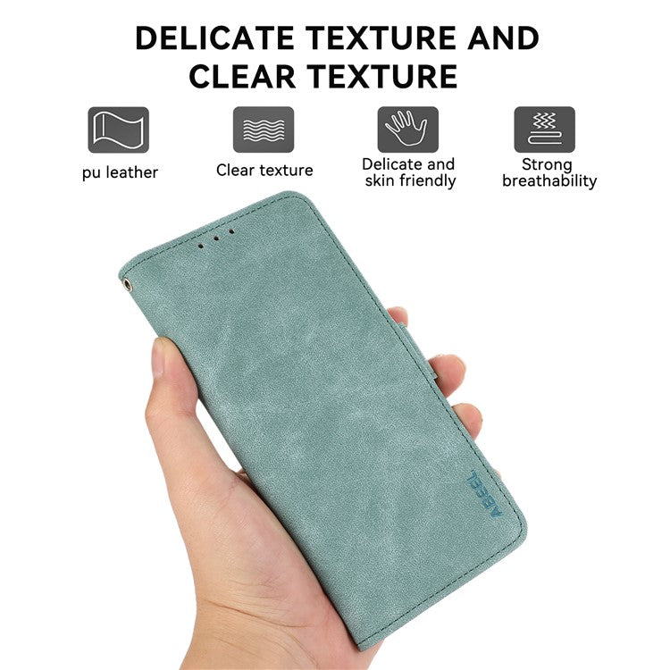 ABEEL For Samsung Galaxy S25+ / S24+ Phone Case Side Magnetic Clasp RFID Blocking Wallet Leather Cover - Baby Blue